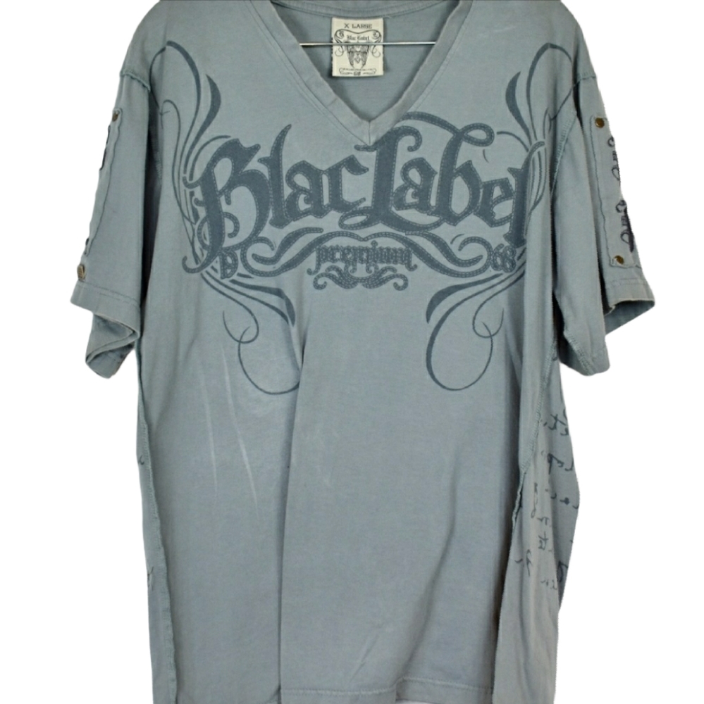 Vintage Men's Black Label 68 V-Neck Sinner Tee XL
